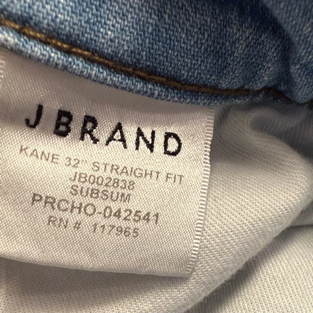 J Brand Kane Straight Fit Light Blue Denim Jeans Size 32 - Picture 7 of 7